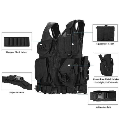 Versatile Adventure Utility Vest - outdoor vest - Functional Black Adventure Utility Vest with Storage - View 9