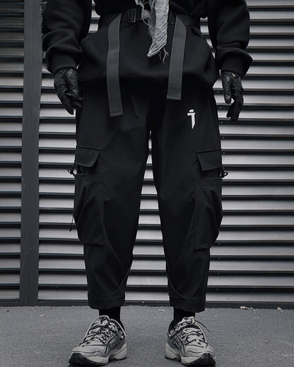Versatile Black Ankle Cargo Pants -  adjustable cargo pants - Versatile Black Ankle Cargo Pants for Women - View 3