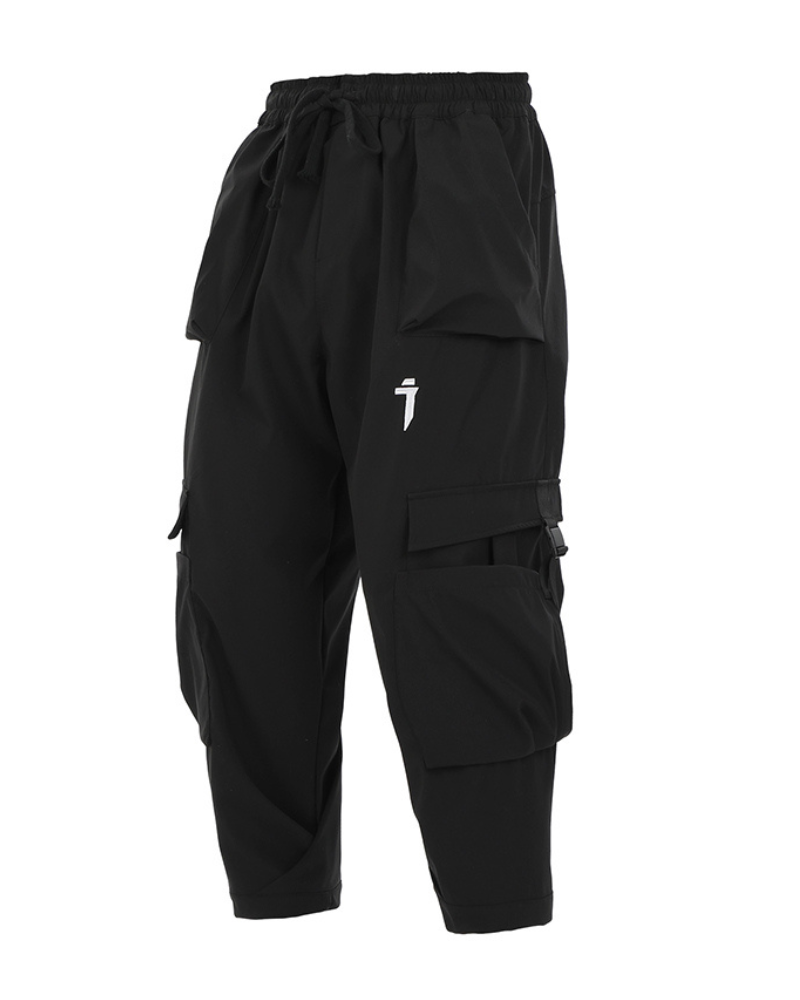 Versatile Black Ankle Cargo Pants -  black pants - Versatile Black Ankle Cargo Pants for Women - View 5