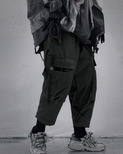 Versatile Black Ankle Cargo Pants - cargo pants - Versatile Black Ankle Cargo Pants for Women - Main view