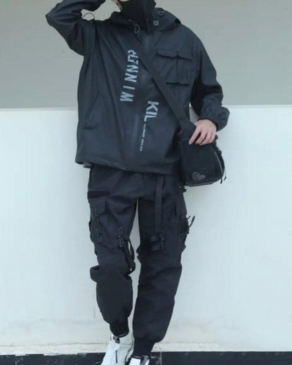 Versatile Black Cargo Pants - techwear cargo pants - Versatile Black Cargo Pants for Everyday Adventure - View 2