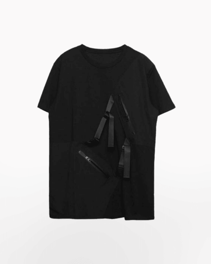 Versatile Black Chest Bag Tee -  minimalist design - Versatile Black Chest Bag Tee for Comfort and Utility - View 4