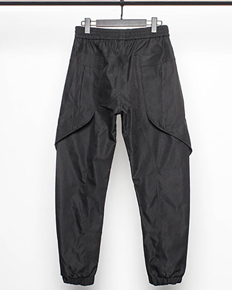 Versatile Black Patchwork Cargo Pants -  comfortable urban pants - Stylish Black Patchwork Cargo Pants for Urban Wear - View 10