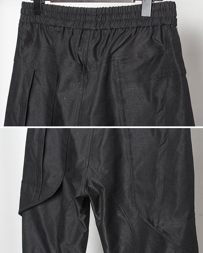 Versatile Black Patchwork Cargo Pants -  streetwear style - Stylish Black Patchwork Cargo Pants for Urban Wear - View 12