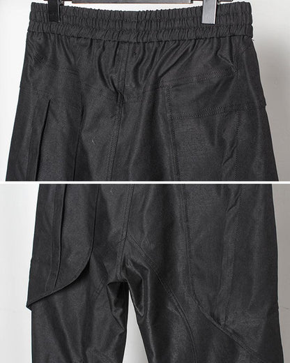 Versatile Black Patchwork Cargo Pants -  streetwear style - Stylish Black Patchwork Cargo Pants for Urban Wear - View 12