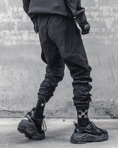 Versatile Black Patchwork Cargo Pants - stylish cargo pants - Stylish Black Patchwork Cargo Pants for Urban Wear - View 2