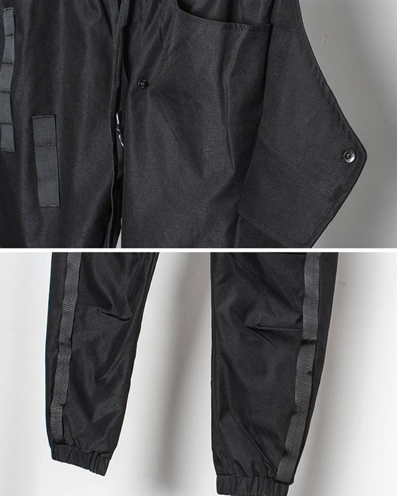 Versatile Black Patchwork Cargo Pants -  techwear fashion - Stylish Black Patchwork Cargo Pants for Urban Wear - View 13
