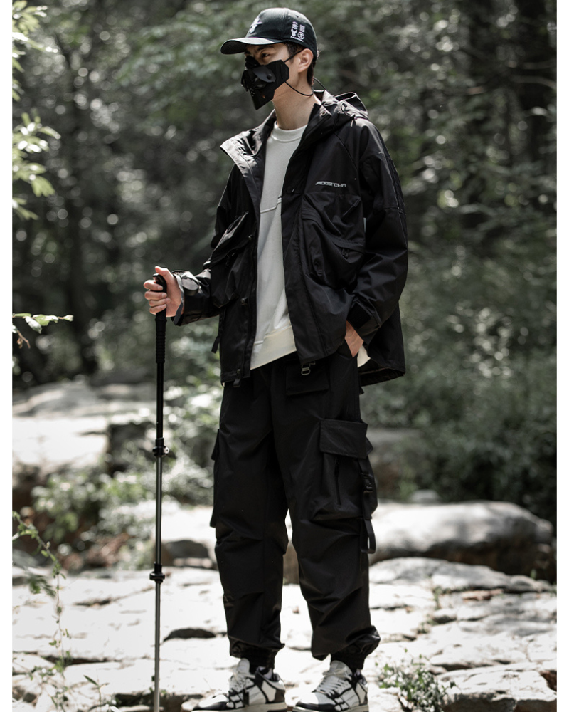 Versatile Black Ribbon Cargo Pants - cargo pants - Comfortable Black Ribbon Cargo Pants with Pockets - View 9