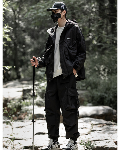 Versatile Black Ribbon Cargo Pants - cargo pants - Comfortable Black Ribbon Cargo Pants with Pockets - View 9