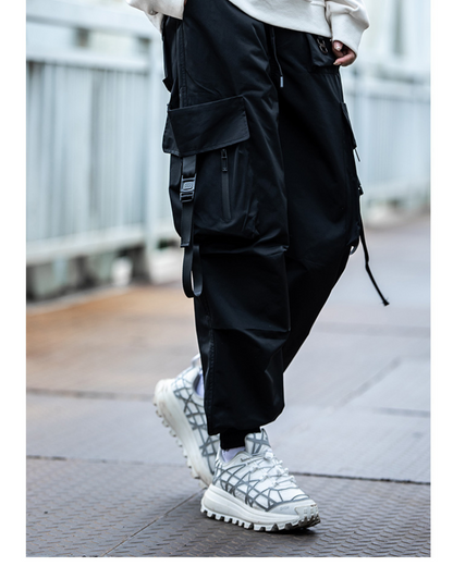 Versatile Black Ribbon Cargo Pants -  hiking pants - Comfortable Black Ribbon Cargo Pants with Pockets - View 6