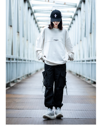 Versatile Black Ribbon Cargo Pants -  stylish - Comfortable Black Ribbon Cargo Pants with Pockets - View 7
