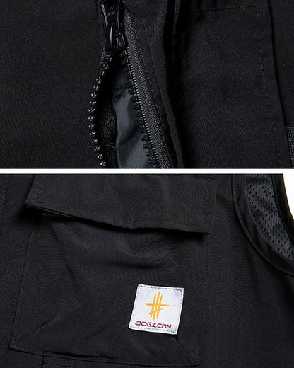 Versatile Black Sleeveless Cargo Vest - cargo vest - Stylish Black Sleeveless Cargo Vest for Versatile Outfits - View 8