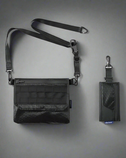 Versatile Black Sling Bag Combo - black sling bag - Versatile Black Sling Bag with Adjustable Straps - Main view