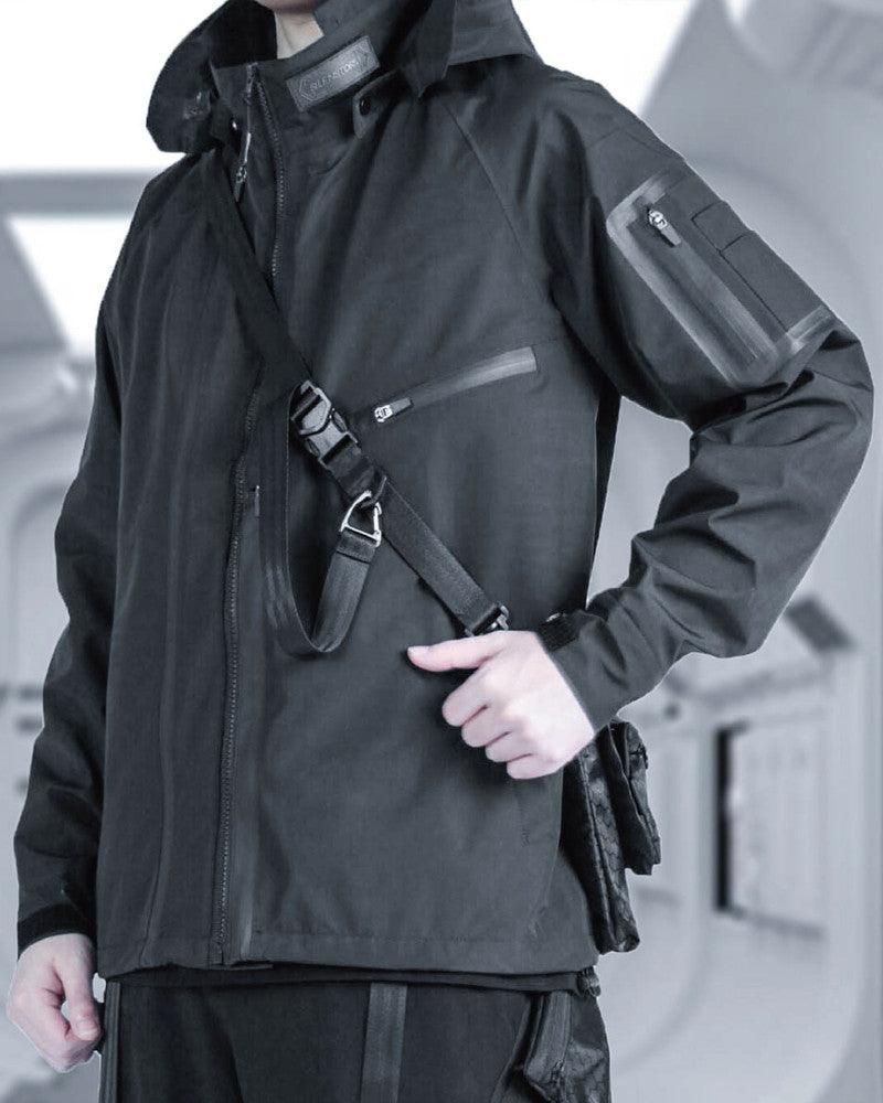 Versatile Black Sling Bag Combo -  front zipper - Versatile Black Sling Bag with Adjustable Straps - View 5