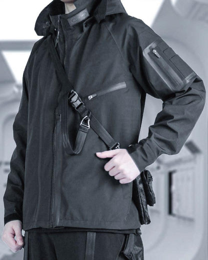Versatile Black Sling Bag Combo -  front zipper - Versatile Black Sling Bag with Adjustable Straps - View 5