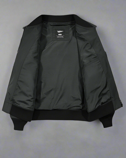 Versatile Bomber Jacket with Backpack -  black jacket - Urban Techwear Bomber Jacket with Backpack - View 3