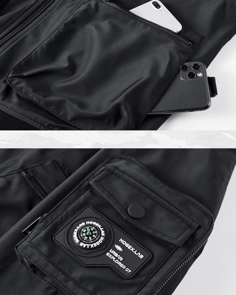Versatile Bomber Jacket with Backpack -  techwear fashion - Urban Techwear Bomber Jacket with Backpack - View 6