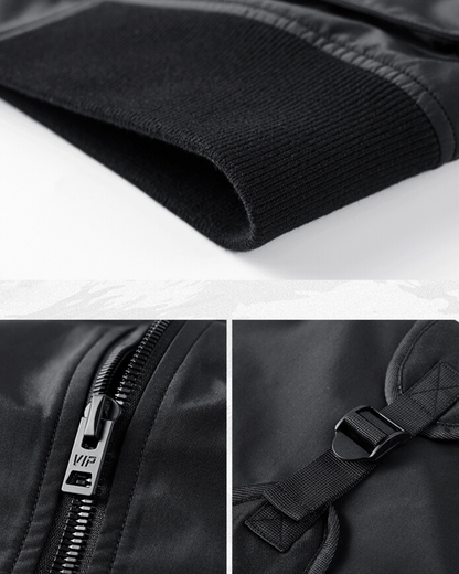 Versatile Bomber Jacket with Backpack -  techwear jacket - Urban Techwear Bomber Jacket with Backpack - View 7