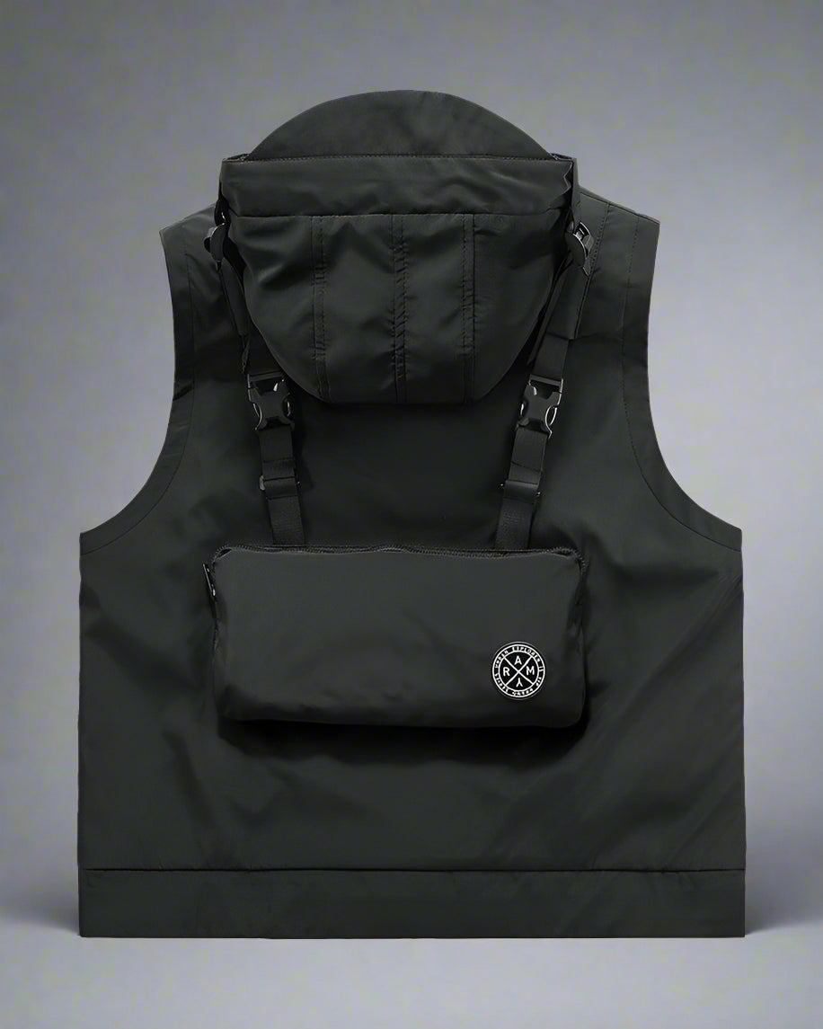 Versatile Cargo Hooded Vest -  hooded vest - Versatile Cargo Hooded Vest with Multi-Pocket Design - View 6