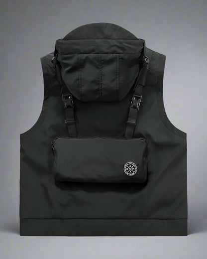 Versatile Cargo Hooded Vest -  hooded vest - Versatile Cargo Hooded Vest with Multi-Pocket Design - View 6