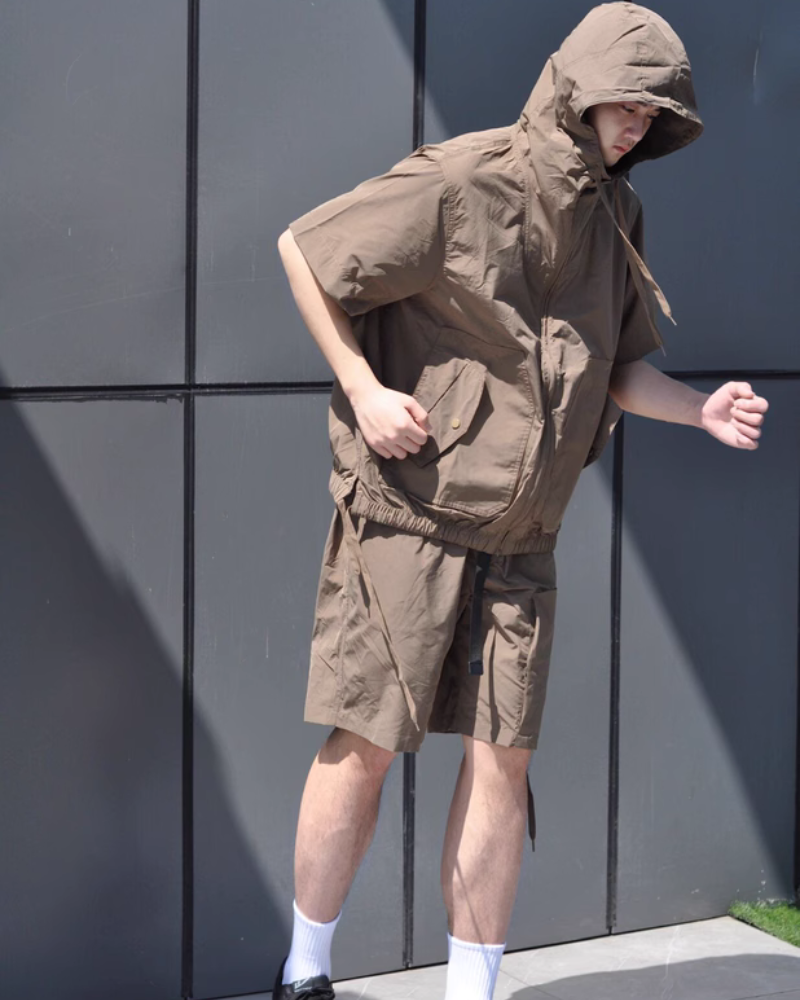 Versatile Cargo Jacket & Shorts Set - cargo jacket - Versatile Cargo Jacket and Shorts Set for Outdoor Fun - View 15