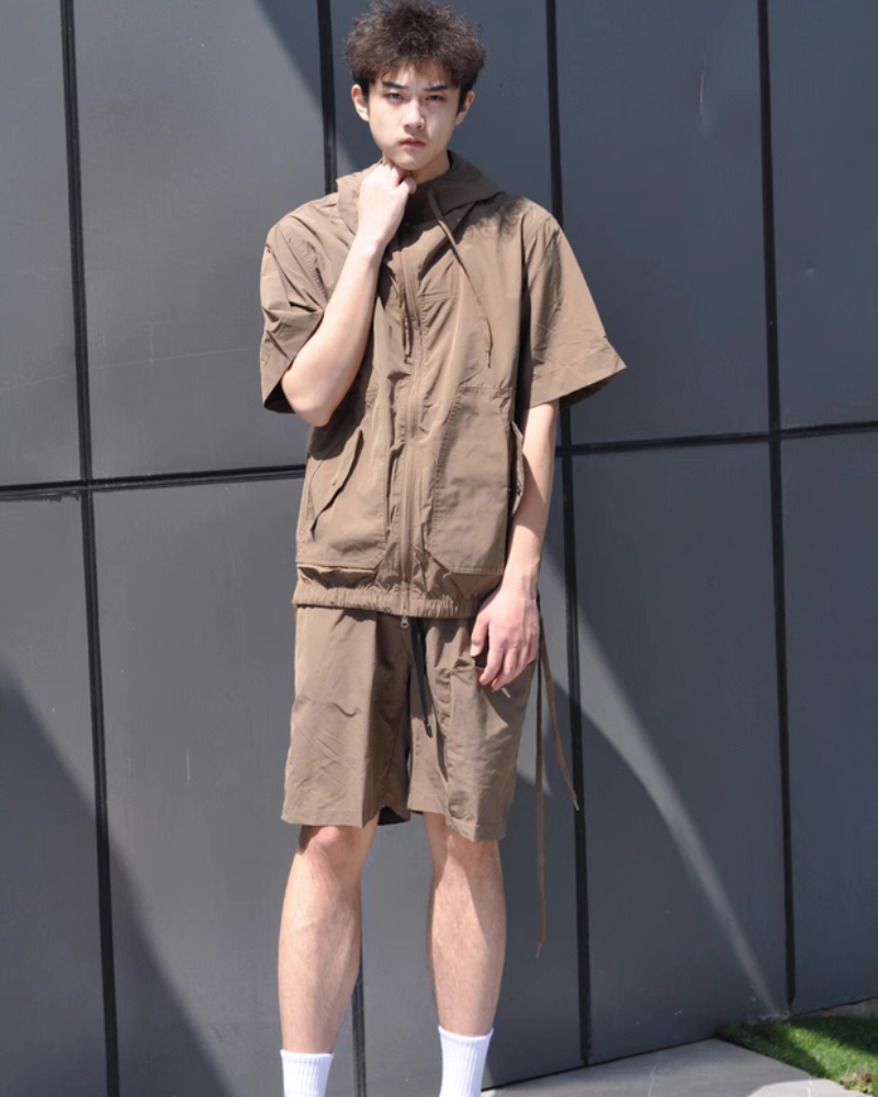 Versatile Cargo Jacket & Shorts Set - cargo jacket - Versatile Cargo Jacket and Shorts Set for Outdoor Fun - View 8