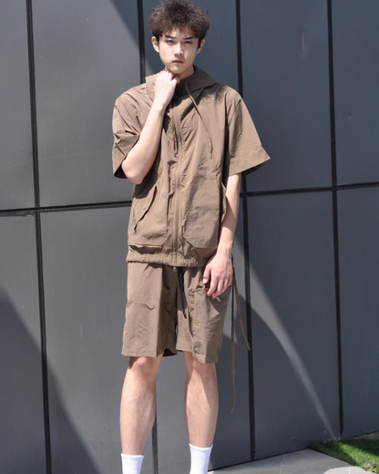 Versatile Cargo Jacket & Shorts Set - cargo jacket - Versatile Cargo Jacket and Shorts Set for Outdoor Fun - View 8