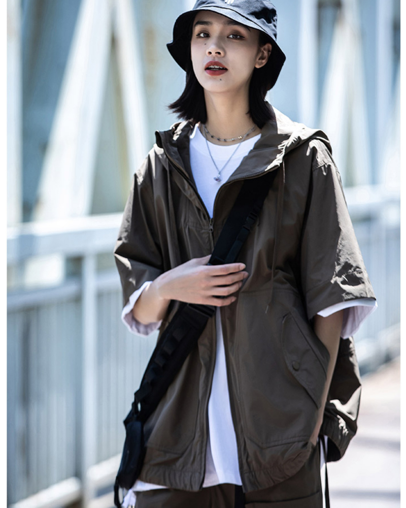 Versatile Cargo Jacket & Shorts Set -  shorts set - Versatile Cargo Jacket and Shorts Set for Outdoor Fun - View 11