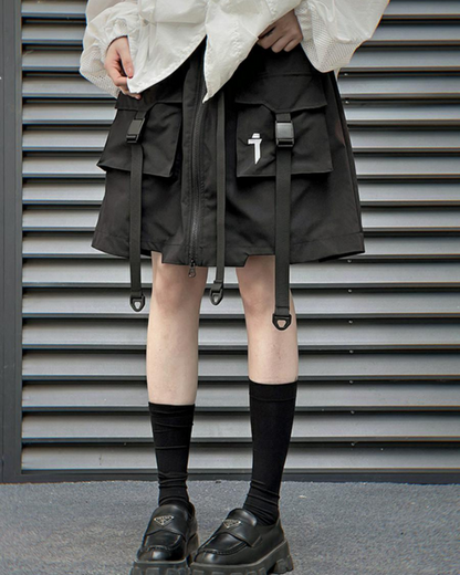 Versatile Cargo Skirt Shorts - cargo shorts - Functional Cargo Skirt Shorts for Everyday Style - Main view