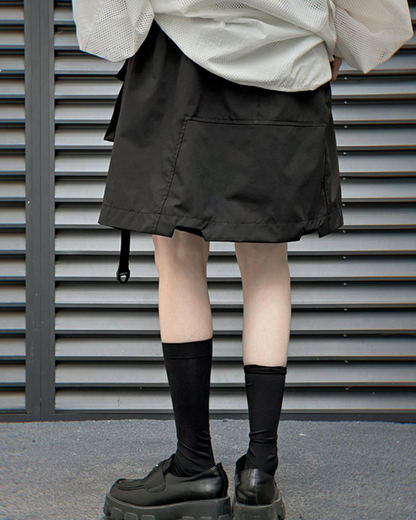 Versatile Cargo Skirt Shorts - functional cargo shorts - Functional Cargo Skirt Shorts for Everyday Style - View 2