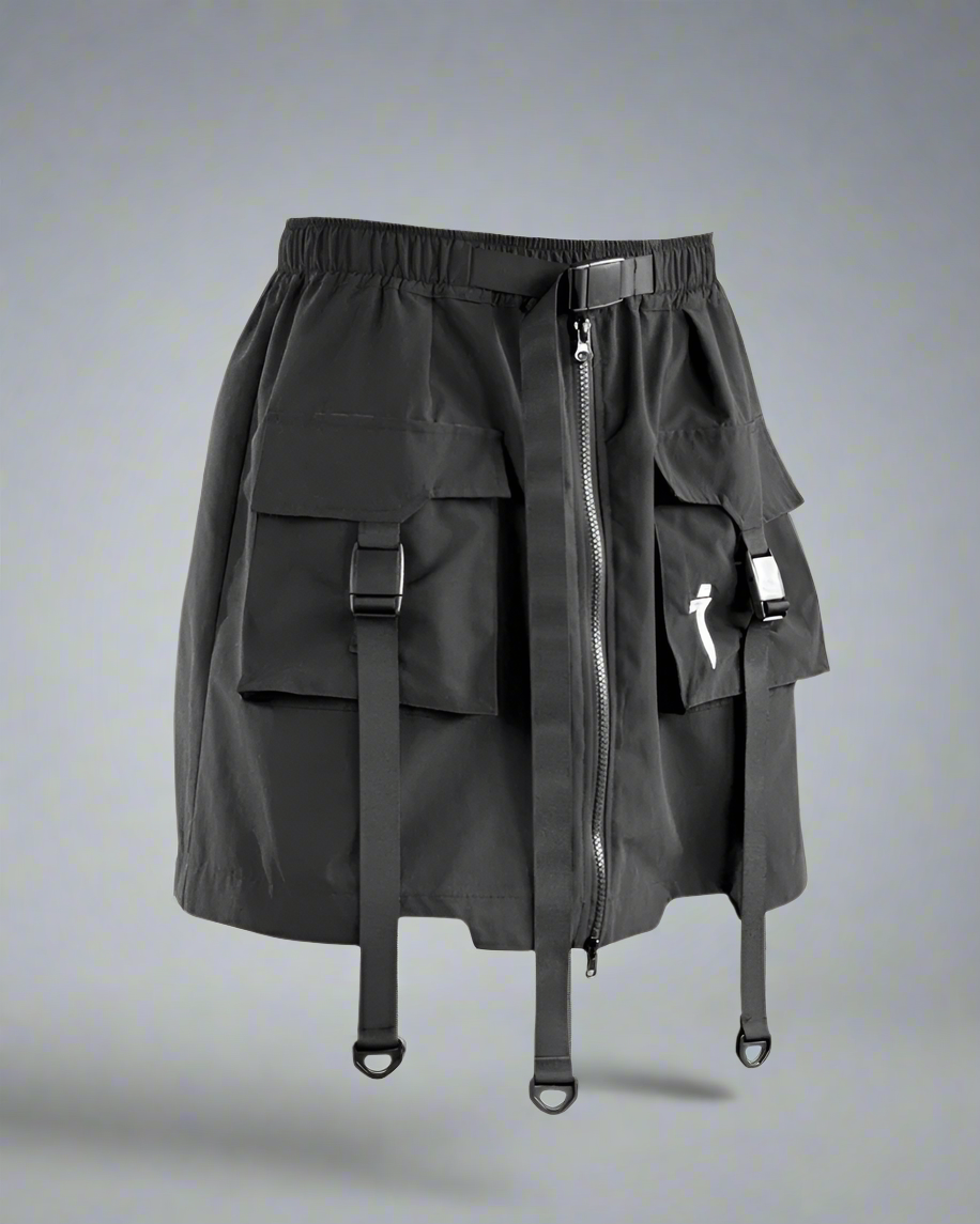 Versatile Cargo Skirt Shorts - functional cargo shorts - Functional Cargo Skirt Shorts for Everyday Style - View 9