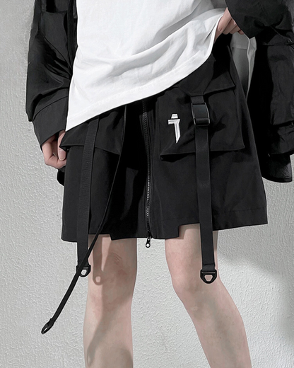Versatile Cargo Skirt Shorts -  spacious pocket shorts - Functional Cargo Skirt Shorts for Everyday Style - View 5