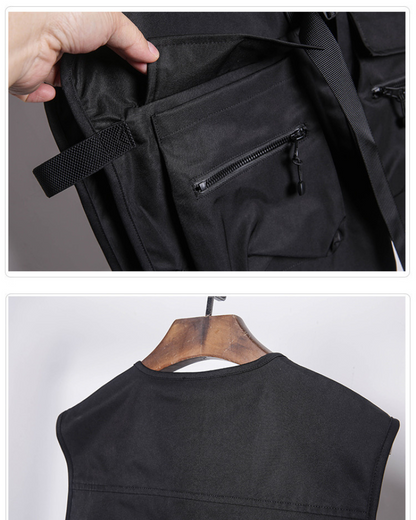Versatile Cargo Utility Vest -  urban exploration - Stylish Cargo Utility Vest for Urban Adventurers - View 8