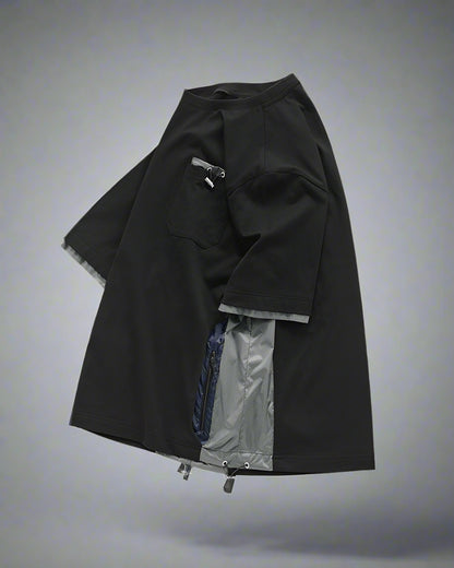 Versatile Chest Bag Tee -  black tee - Versatile Chest Bag Tee for Techwear Style and Comfort - View 3