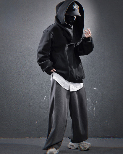 Versatile Diagonal Zip Hoodie - diagonal zip hoodie - Diagonal Zip Hoodie for Urban Exploration - View 8