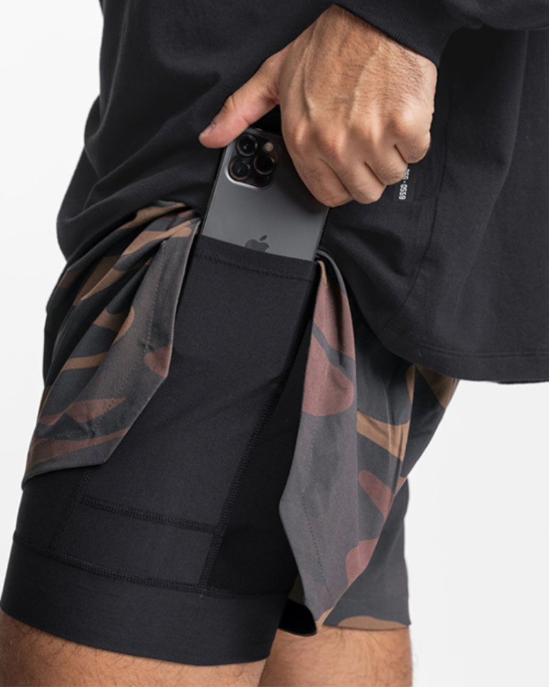 Versatile Double-Layer Workout Shorts -  fashionable shorts - Comfortable Double-Layer Workout Shorts for Every Occasion - View 14