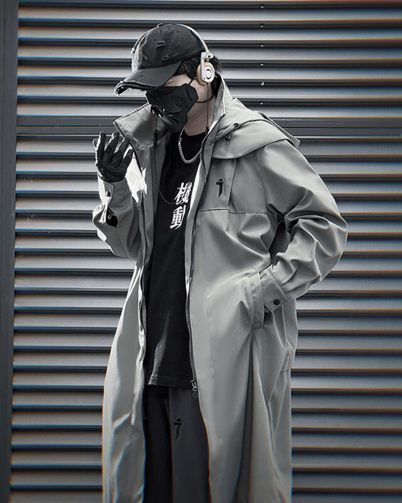 Versatile Double Zipper Long Coat - long coat - Stylish Double Zipper Long Coat for Everyday Wear - Main view