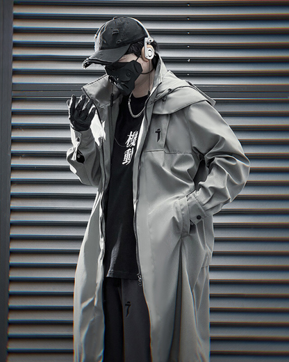Versatile Double Zipper Long Coat - long coat - Stylish Double Zipper Long Coat for Everyday Wear - Main view
