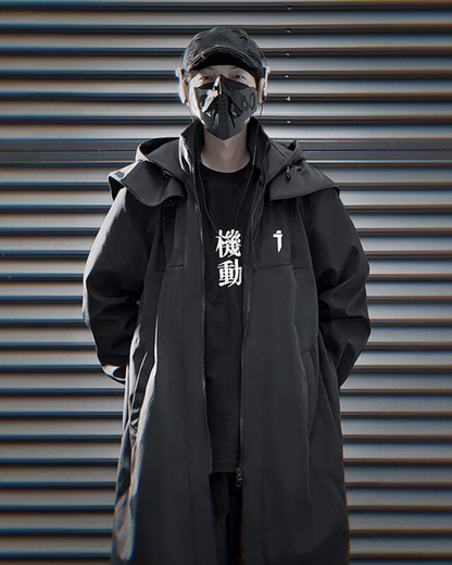 Versatile Double Zipper Long Coat - techwear functional coat - Stylish Double Zipper Long Coat for Everyday Wear - View 2