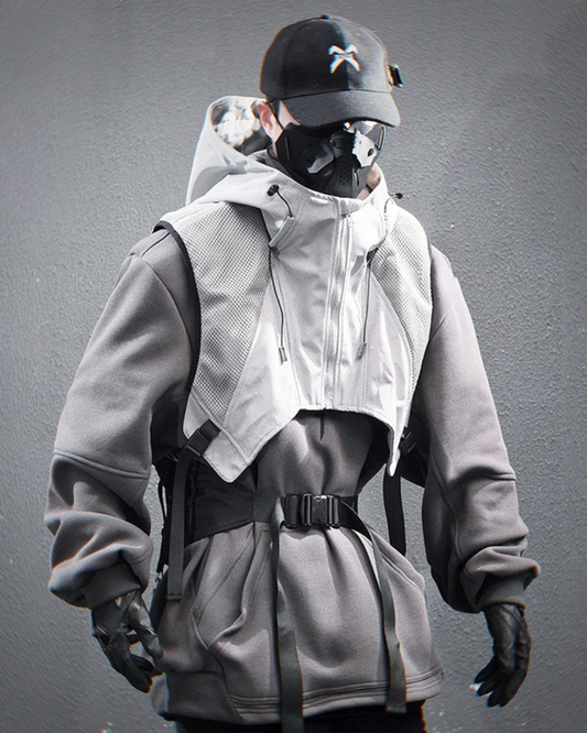 Versatile Dual-Layered Hoodie Vest - detachable hoodie - Urban Dual-Layered Hoodie Vest for Modern Style - Main view