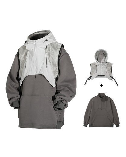Versatile Dual-Layered Hoodie Vest - detachable hoodie - Urban Dual-Layered Hoodie Vest for Modern Style - View 10