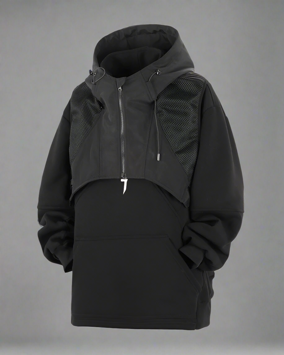 Versatile Dual-Layered Hoodie Vest -  techwear - Urban Dual-Layered Hoodie Vest for Modern Style - View 8