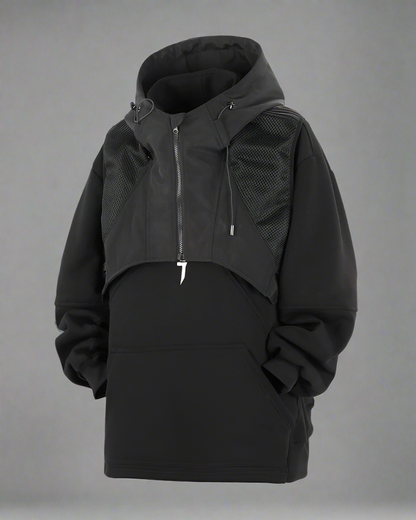 Versatile Dual-Layered Hoodie Vest -  techwear - Urban Dual-Layered Hoodie Vest for Modern Style - View 8