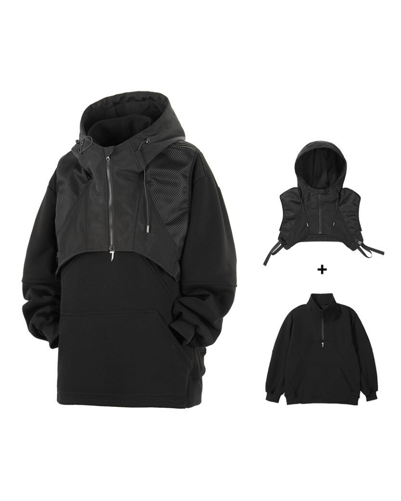 Versatile Dual-Layered Hoodie Vest -  urban style - Urban Dual-Layered Hoodie Vest for Modern Style - View 9