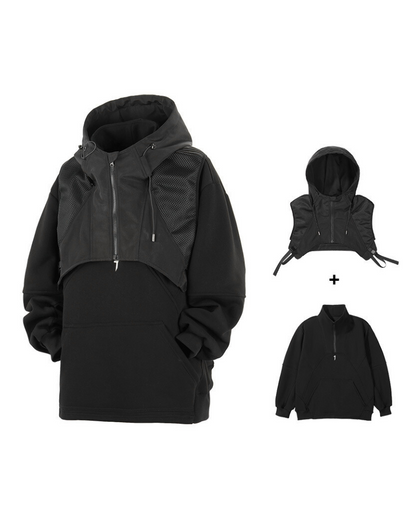 Versatile Dual-Layered Hoodie Vest -  urban style - Urban Dual-Layered Hoodie Vest for Modern Style - View 9
