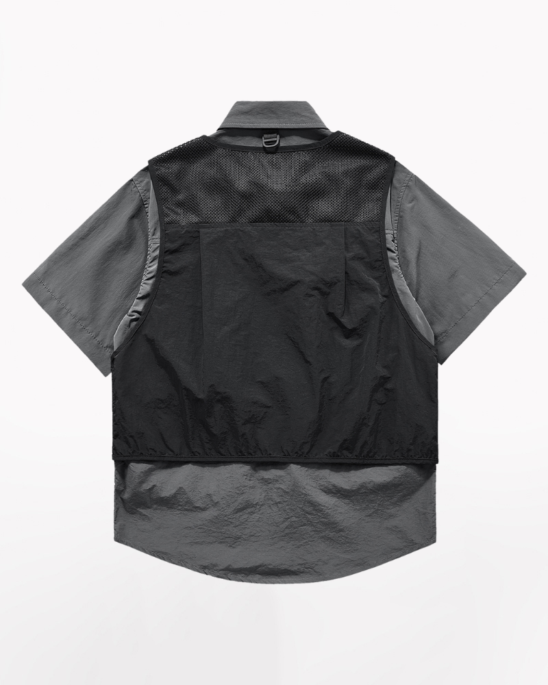 Versatile Faux Two-Piece Shirt -  casual wear - Futuristic Techwear Jacket - Stylish & Comfortable Design - View 3