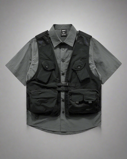 Versatile Faux Two-Piece Shirt - faux shirt - Futuristic Techwear Jacket - Stylish & Comfortable Design - Main view