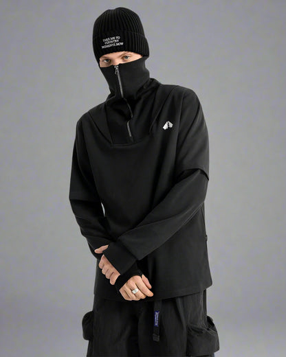 Versatile High Neck Outdoor Hoodie -  hiking gear - Versatile High Neck Outdoor Hoodie for Active Adventures - View 5