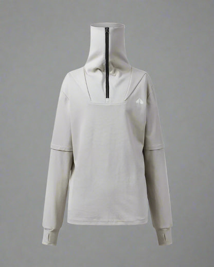 Versatile High Neck Outdoor Hoodie -  multi-form hoodie - Versatile High Neck Outdoor Hoodie for Active Adventures - View 13