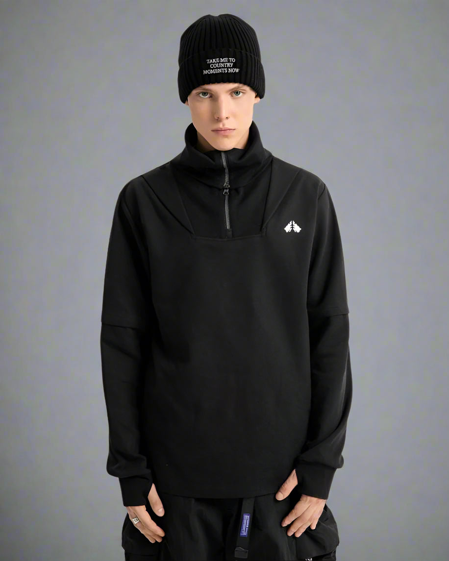 Versatile High Neck Outdoor Hoodie -  outdoor hoodie - Versatile High Neck Outdoor Hoodie for Active Adventures - View 7